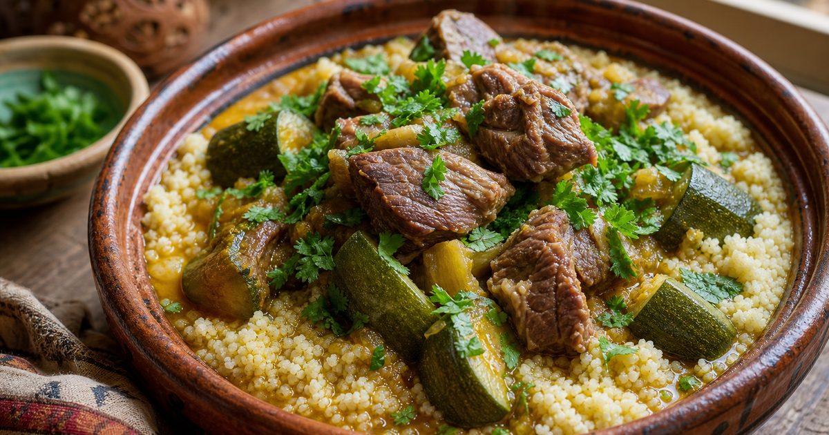 French Couscous Recipe With Zucchini And Lamb
